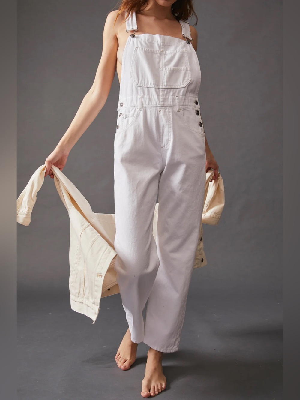 We The Free White Overalls